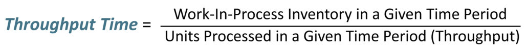 Throughput Time Work in Process / Total Units delivered
