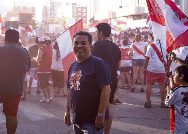 Oil and gas consultant Alex enjoys the local flavor of the 2018 Copa Libertadores street celebration in Argentina