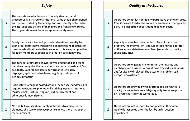 Lean Manufacturing Level Examples