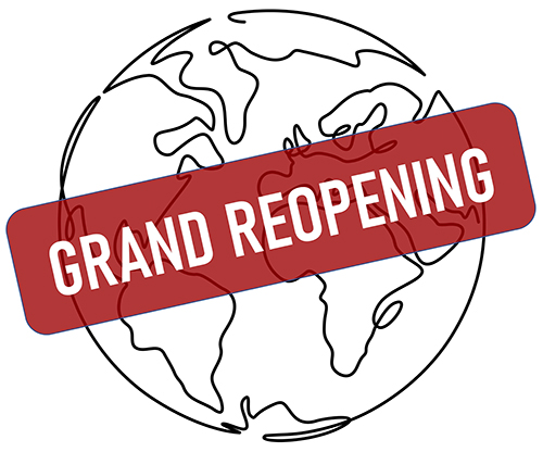 Grand Reopening Globe with Banner